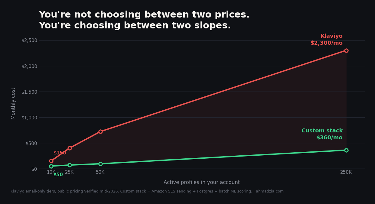 Replace Klaviyo With a Custom Tool: The Real Cost Math